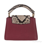 Burgundy Natural Python Mini Capucine Bag