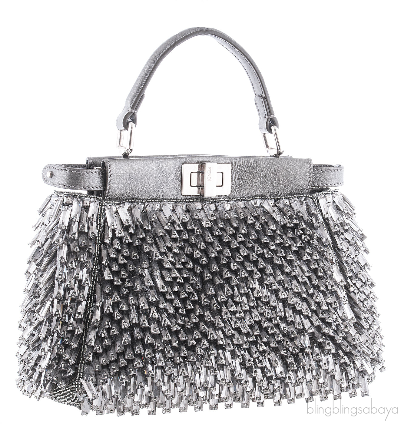 Grey Crystals & Beads Embellished Peekaboo
