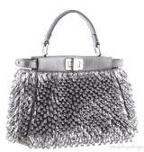 Grey Crystals & Beads Embellished Peekaboo