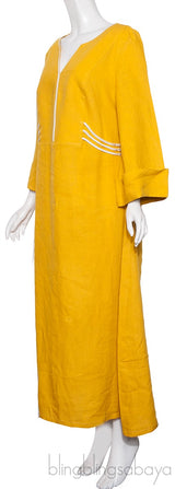 Yellow Hydra Linen Kaftan