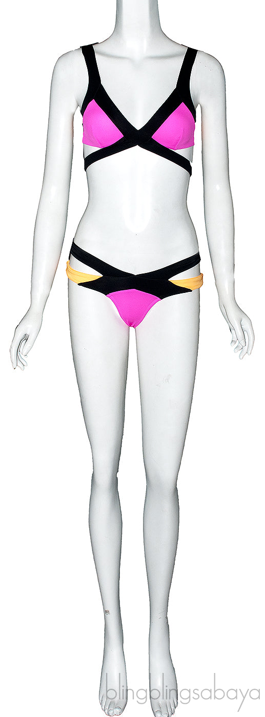 Mazzy Neon Orange/Neon Pink Top & Bikini