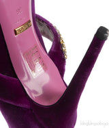 Gucci Purple Sylvie Velvet Crystal Embellished Heels 38