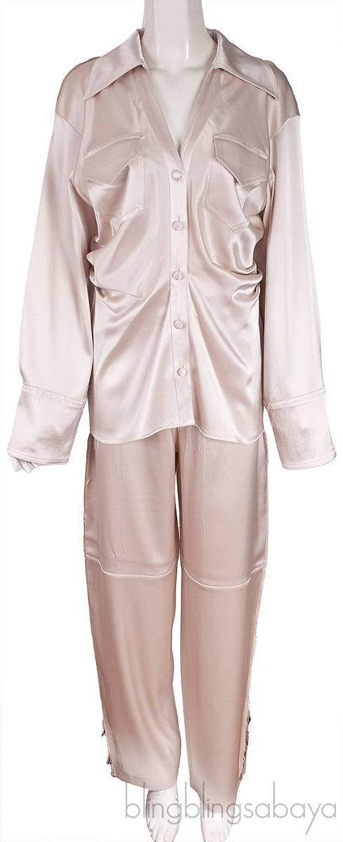 Pearl Satin Shirt & Trouser