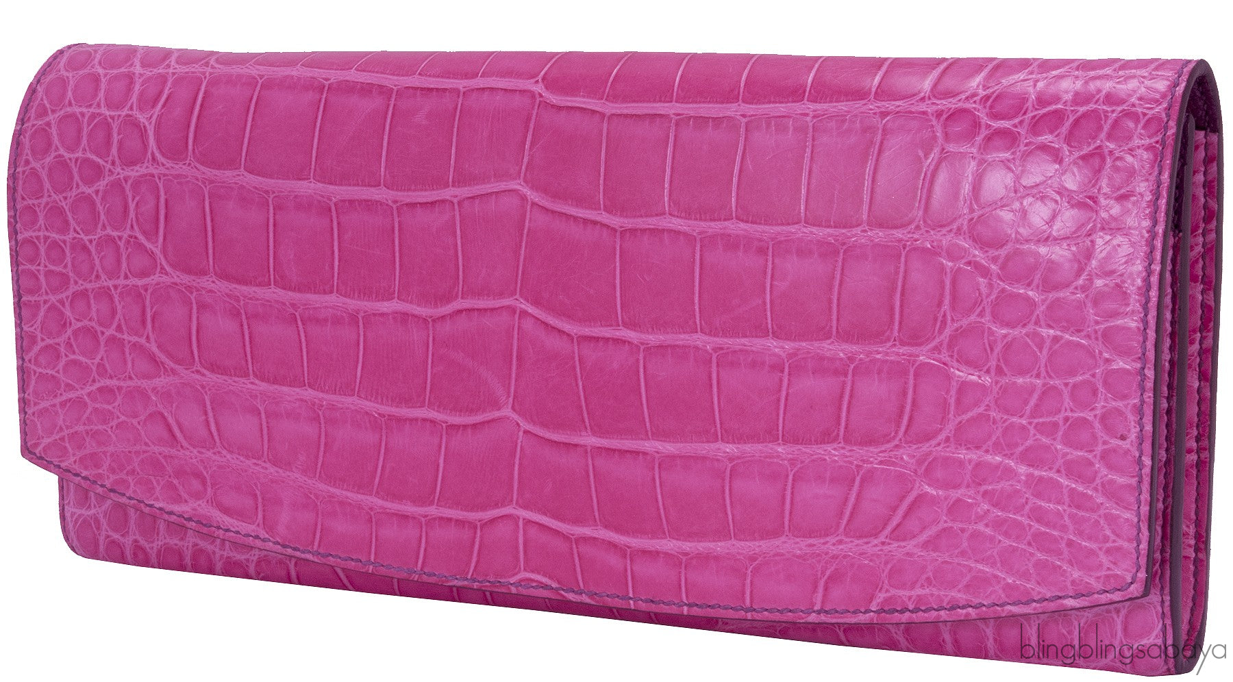 Bi-color Crocodile Leather Clutch*