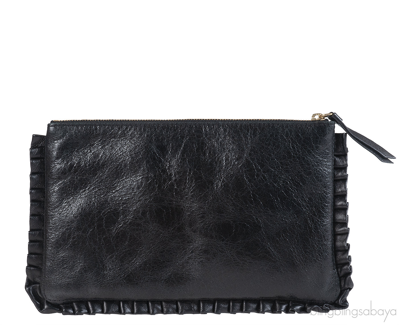 Nina Ricci Black Pleated Trim Clutch