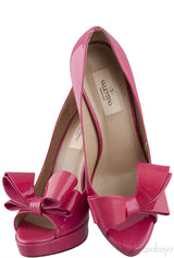 Bow Pink Patent Pump