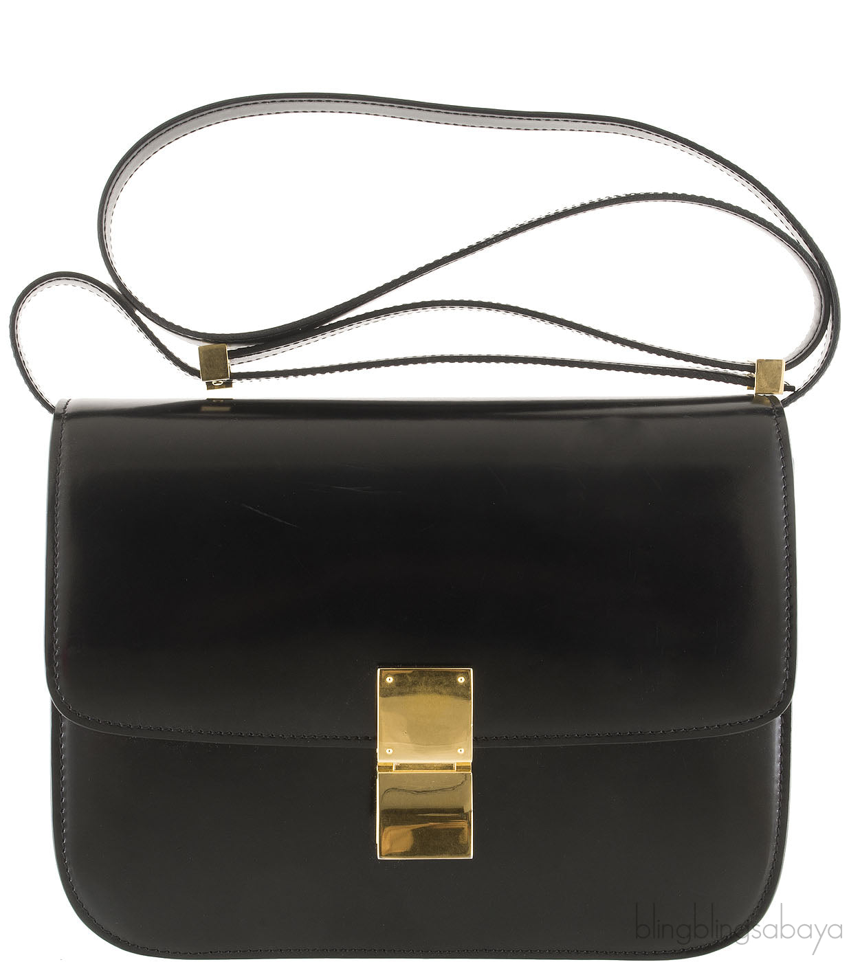 Classic Box Black Leather Bag