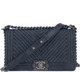 Charcoal Grey Chevron Le Boy