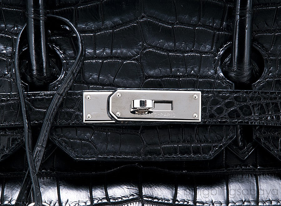 Birkin 35 Black Matte Crocodile PHW