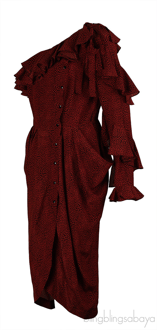 Philosophy Di Lorenzo Serafini Printed One Shoulder Dress M