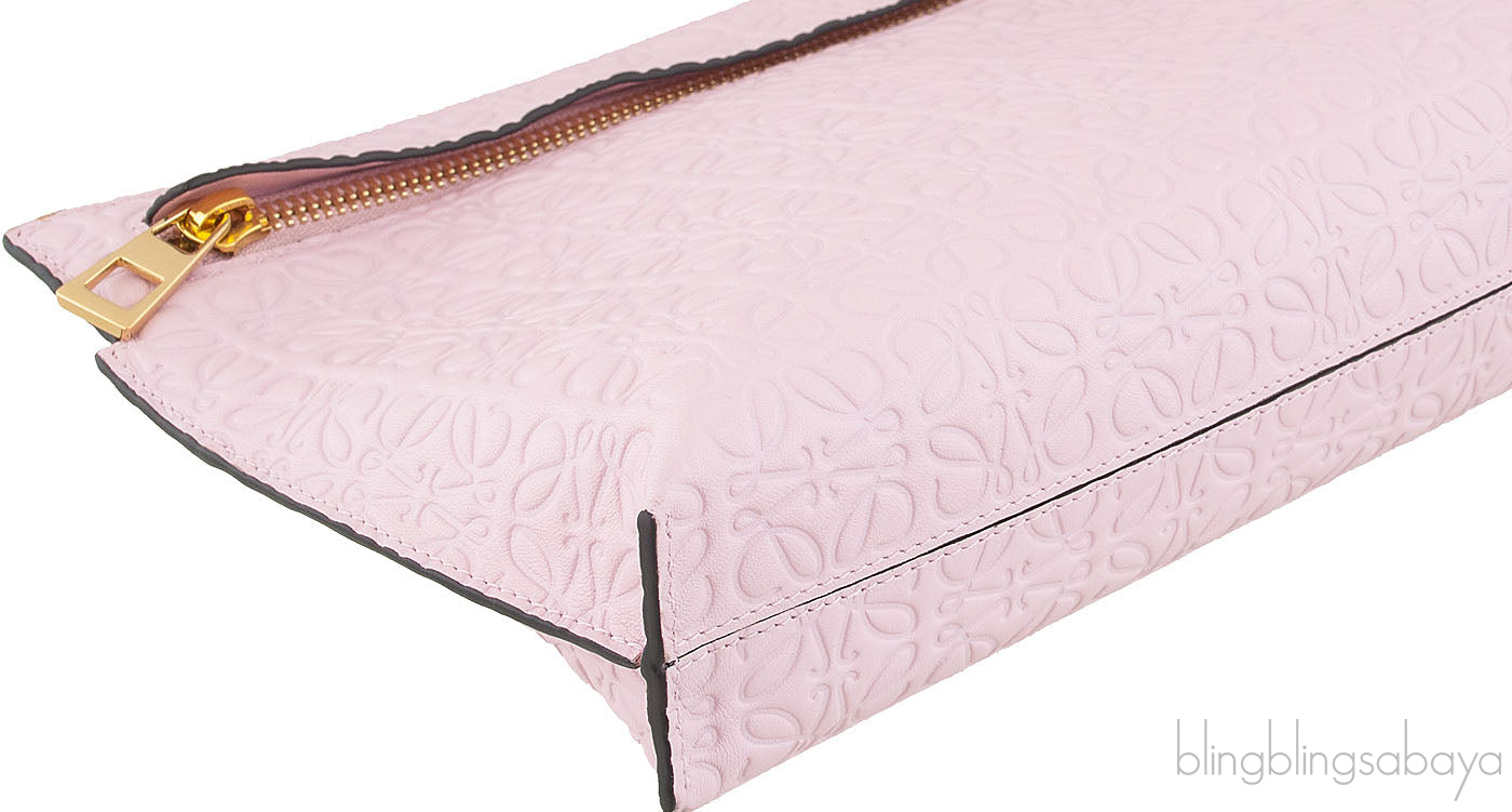 Pink Logo Embossed Clutch