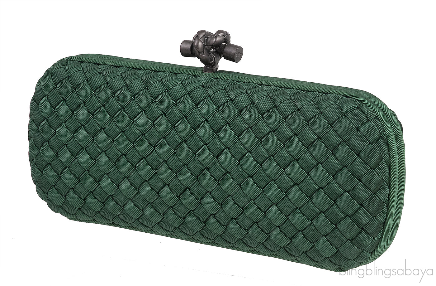 Emerald Green Intrecciato Knot Clutch