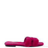 Hermes Fuchsia Oran Teddy Bear Sandals