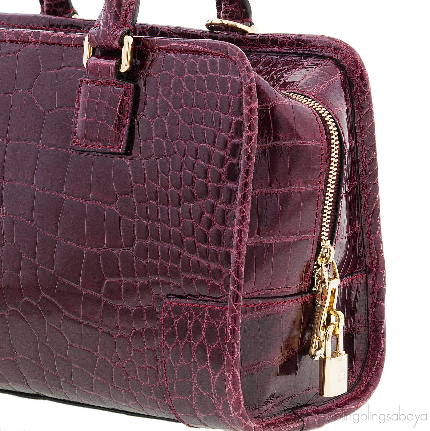 Amazona 23 Bordeaux Crocodile Bag