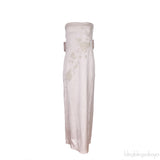 Powder Pink Floral Embroidered Tube Dress