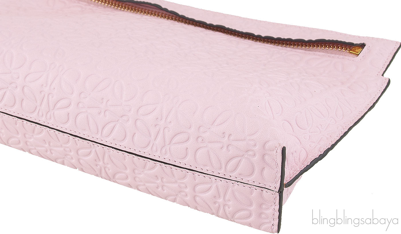 Pink Logo Embossed Clutch