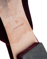 Maroon Stella Velvet Mules