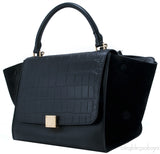 Trapeze Luggage Black Croco Print