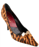 Leopard Calf Hair Dice Pointed Toe Pump