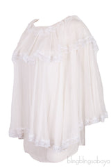 White Ruffled Lace Blouse