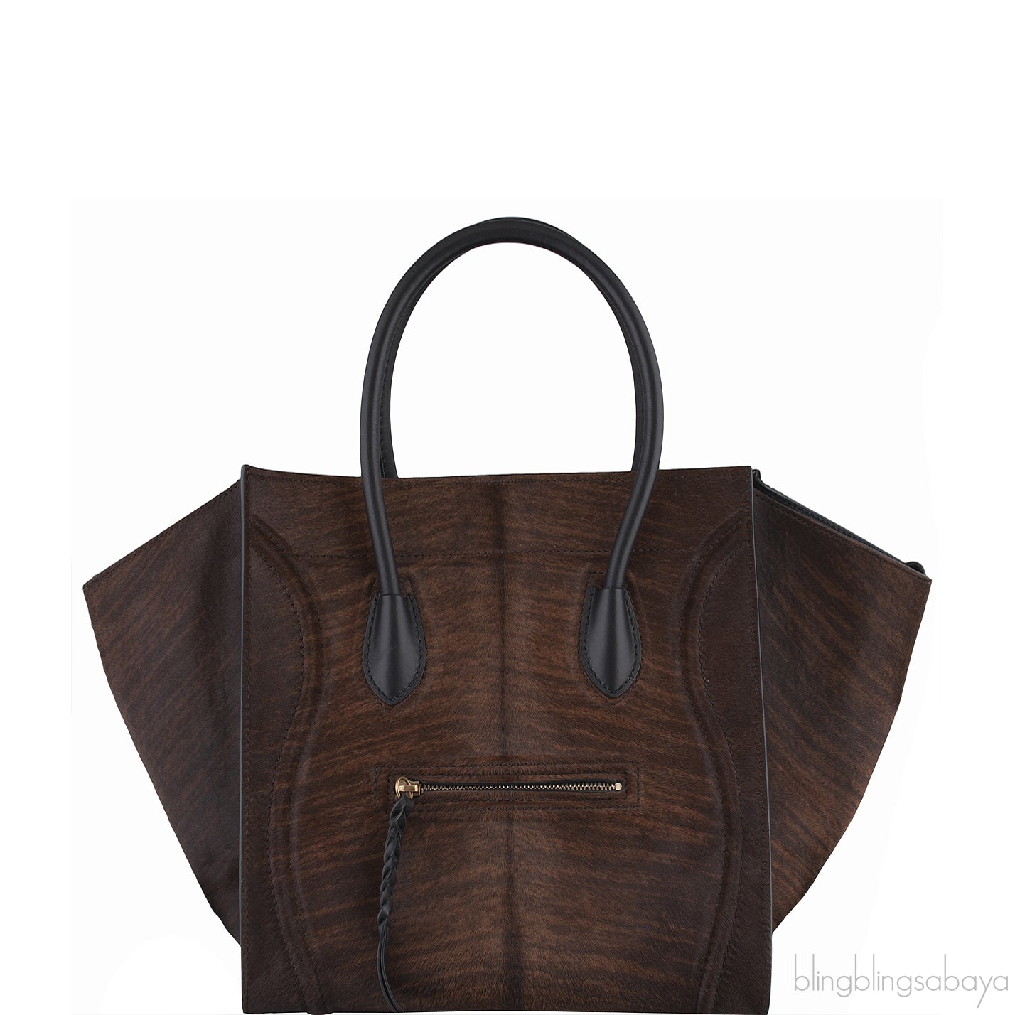 Shaded Pony Hair Phantom Brown Bag