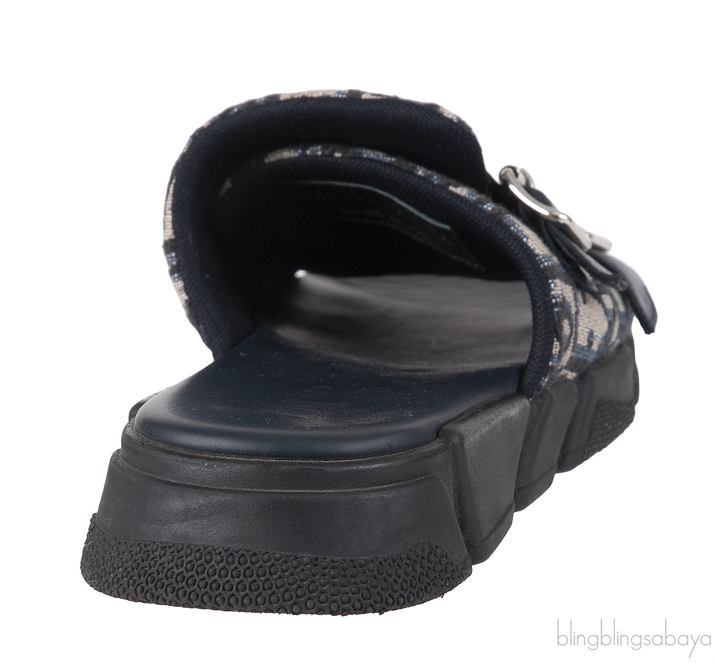 Beige and Black Dior Oblique Technical Kids Jacquard Sandals
