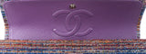 Chanel Purple Multicolor Tweed Medium Double Flap Bag