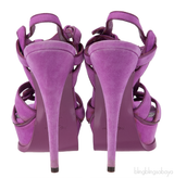 YVES SAINT LAURENT Purple Suede Tribute Sandals