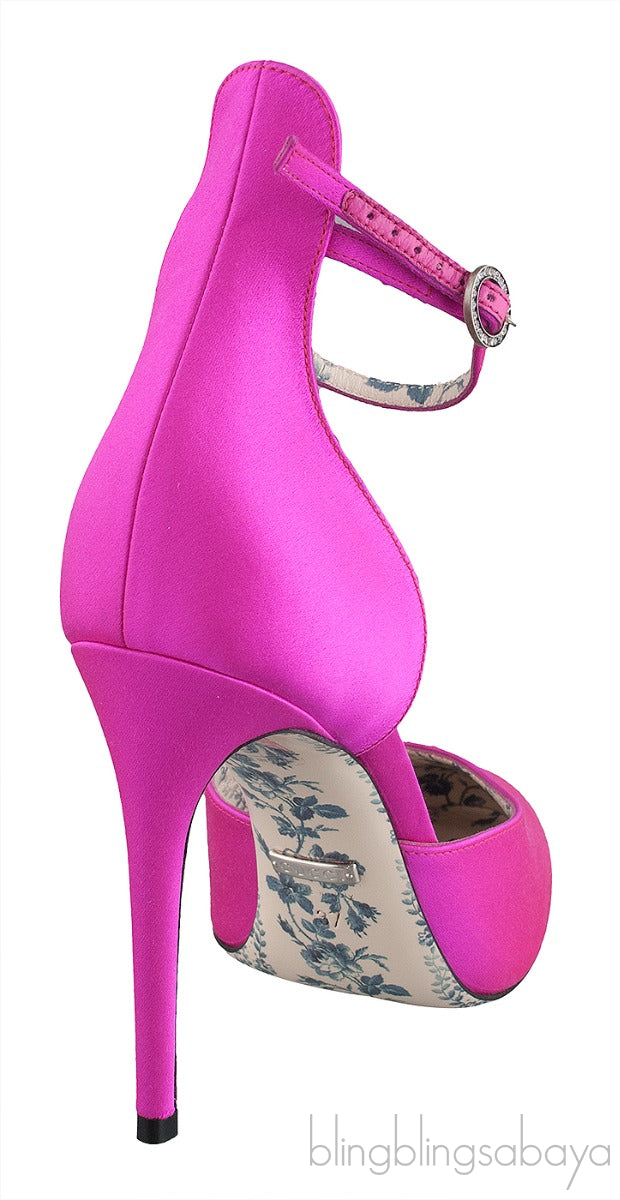 Fuchsia Satin Daisy 105 Slingback