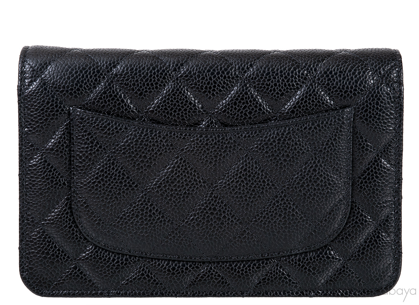 Black Quilted Caviar WOC Wallet on Chain