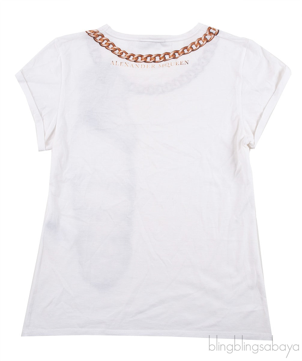 Chain & Charm Print White T-shirt