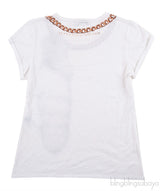 Chain & Charm Print White T-shirt