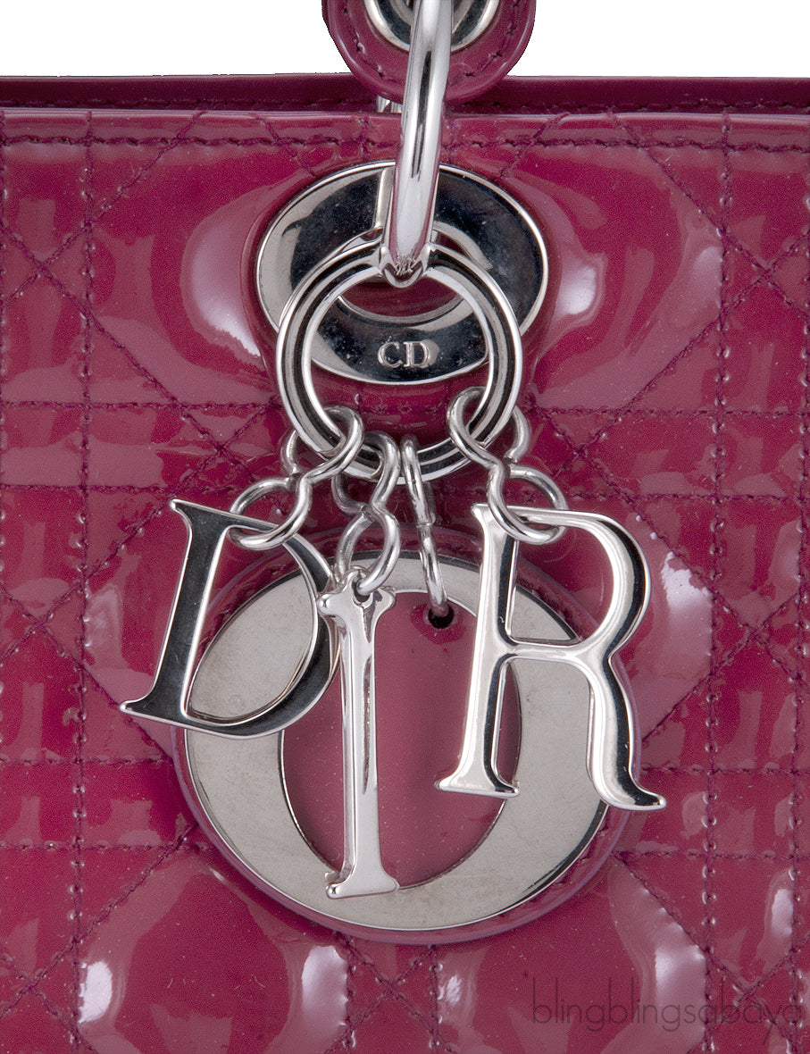 Patent Pinkish Red Lady Dior
