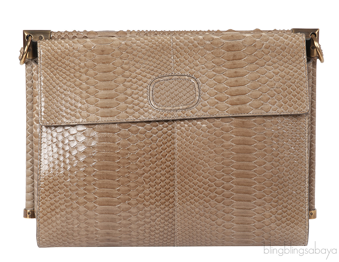 Roger Vivier Greyish Brown Python Shoulder Bag