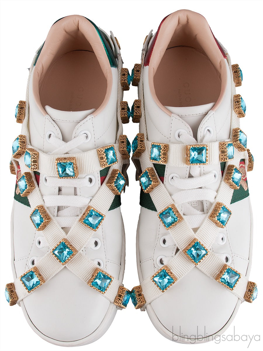 Ace Embroidered Platform Sneaker w/ Crystals