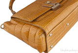 Camel Brown Crocodile Handbag