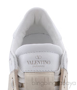 White and Gold Stripe Trainer Sneakers