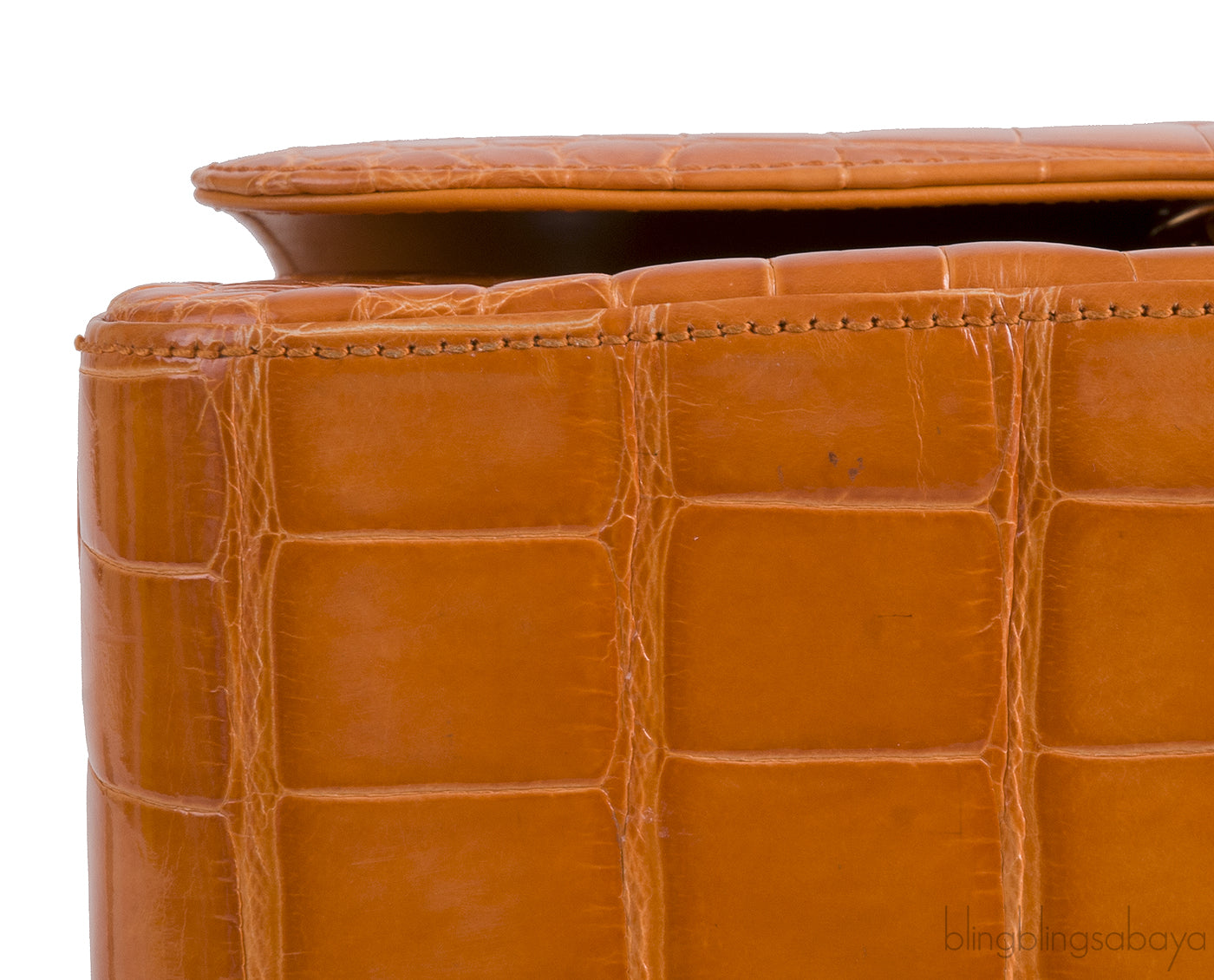 Classic Orange Crocodile Jumbo Flap Bag