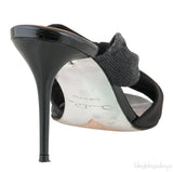Glen Black Satin Mules