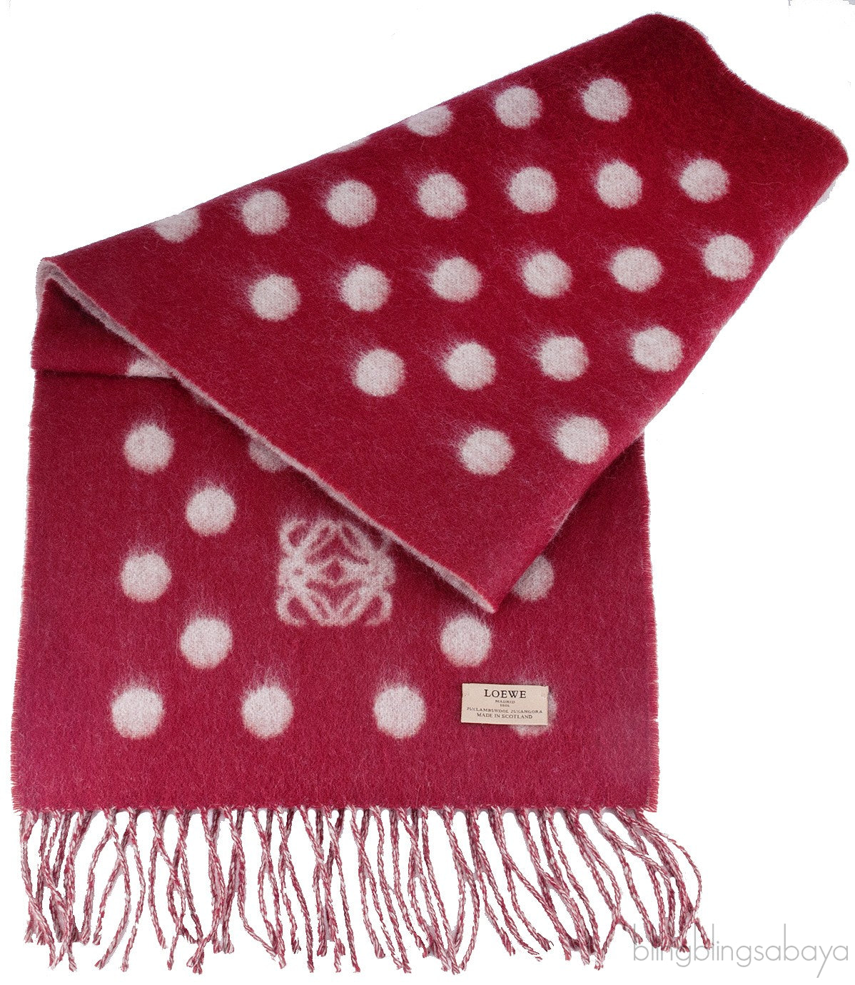 Polka Dot Anagram Red Scarf