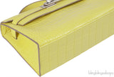 HERMES Kelly Pochette Matte Lime Alligator PHW
