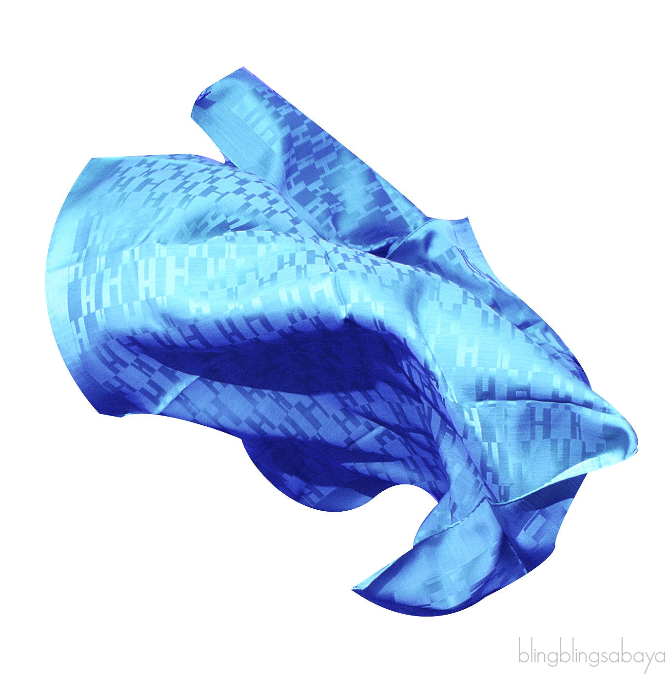 Light Blue H Printed Stole