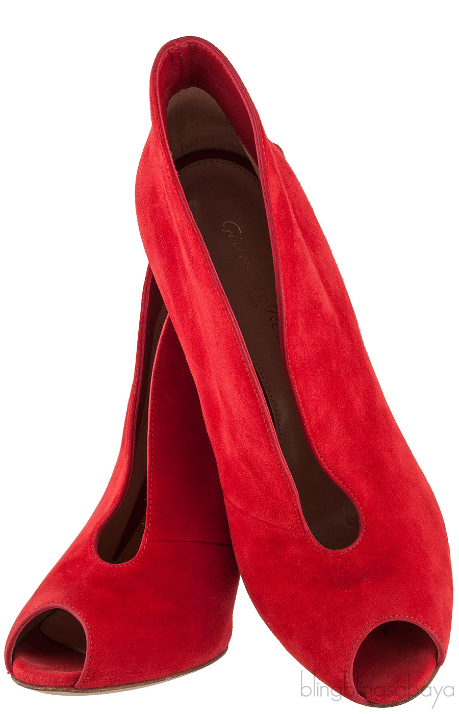 Red Suede Ankle-Flare Boots