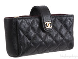 Chanel Black Quilted Phone Holder GHW
