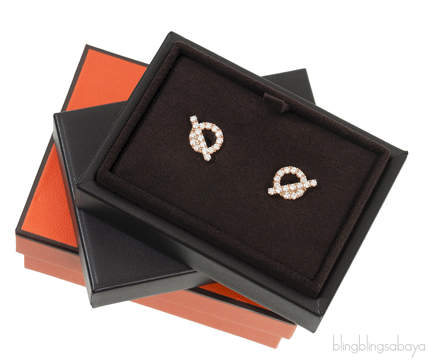 Finesse Pink Gold Diamond Earrings