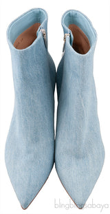 Gianvito Rossi Blue Denim Pointed Toe Boots 39