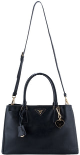 Black Saffiano Lux Leather Tote