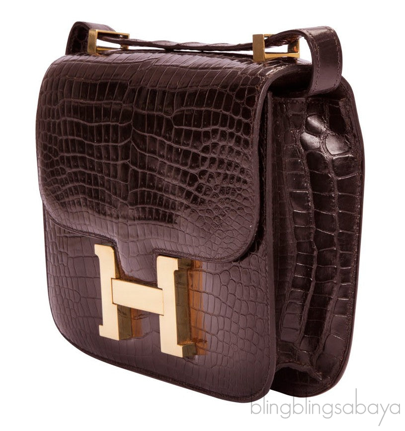 Constance Vintage Brown Croco