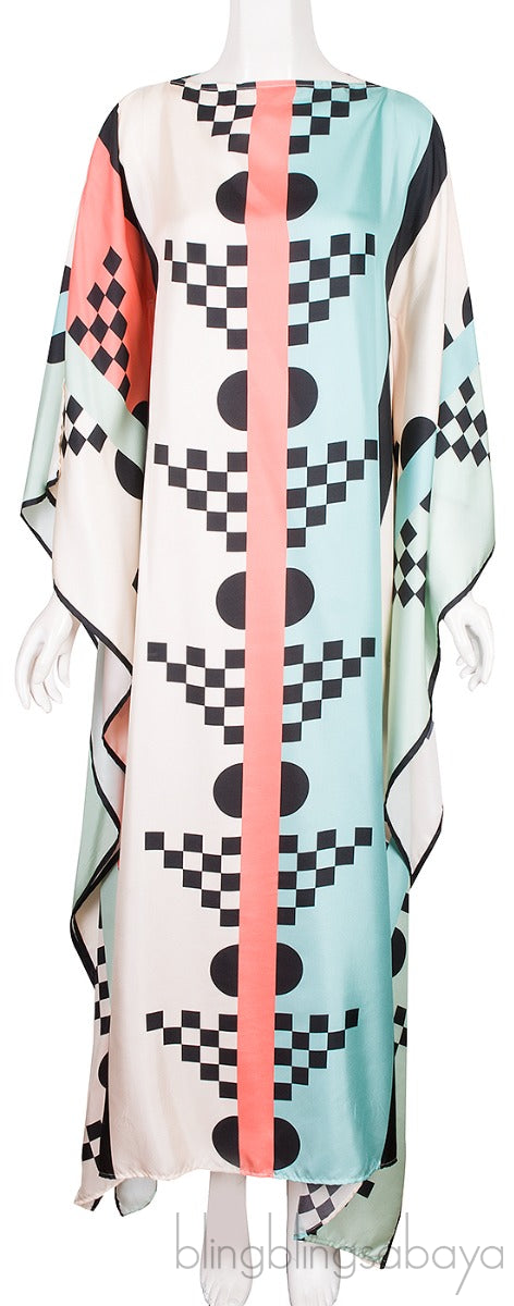 Pite Printed-Silk Kaftan Dress