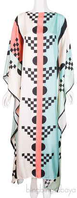Pite Printed-Silk Kaftan Dress